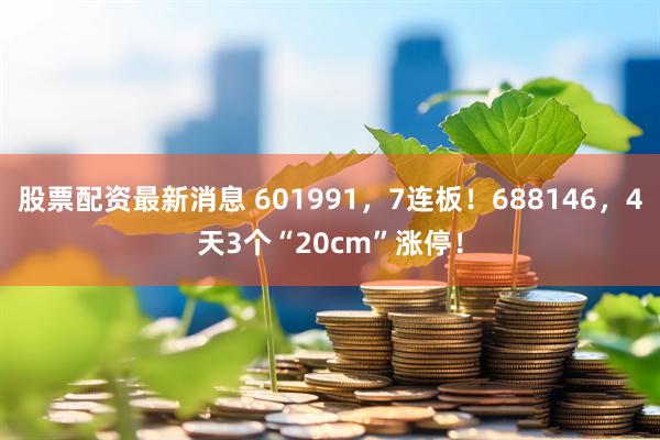 股票配资最新消息 601991，7连板！688146，4天3个“20cm”涨停！